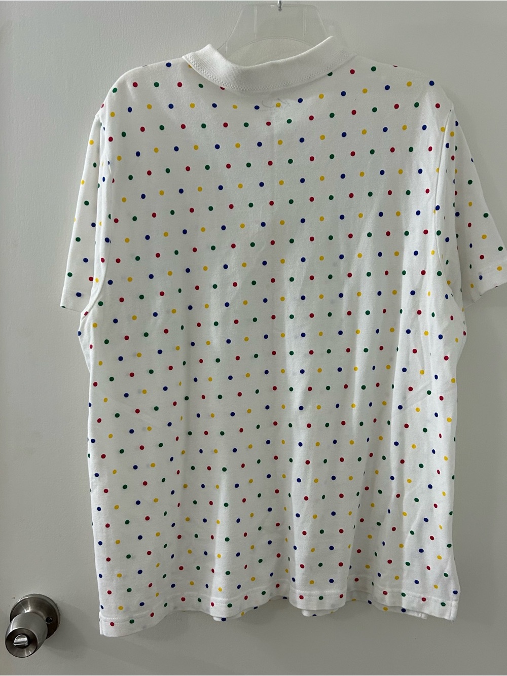 Kim Rogers White Polo with Multicolor Polka Dots 100% cotton - Picture 3 of 4